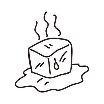 Ice cube melting Stock Illustration