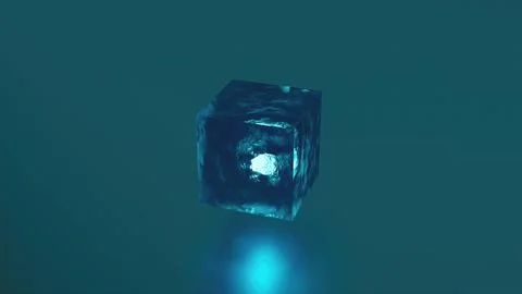 Ice cube rotation Stock Illustration