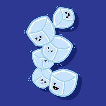 Ice Cube Simple and Cute Vector Illustration Illustrazione stock