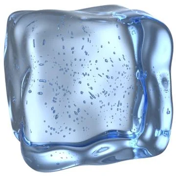 Ice cube with small bubbles Stock Illustration
