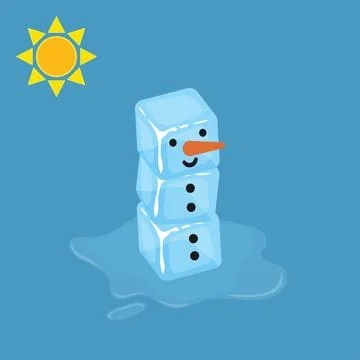 Ice cube snowman Stock Illustration
