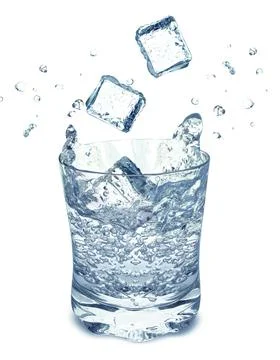 Ice cube splash Stock Photos