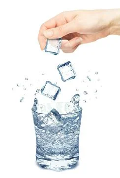 Ice cube splash Stock Photos