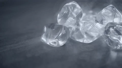 Ice cube with steam in for cold drink Stock Footage 134916370