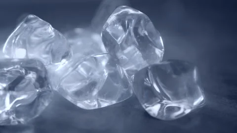 Ice cube with steam in slow motion for cold drink 스톡 동영상 134660463