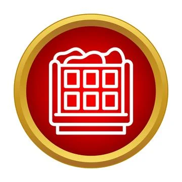Ice cube tray with ice cubes inside icon Stock Illustration