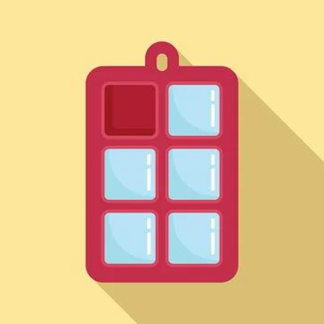 Ice cube tray icon flat . Mold container Stock Illustration