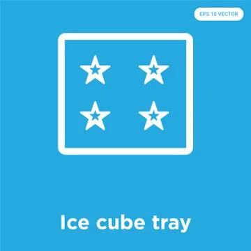Ice cube tray icon isolated on blue background Free Stock Illustration