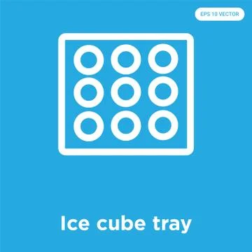 Ice cube tray icon isolated on blue background Free Stock Illustration