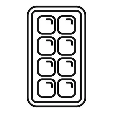 Ice cube tray icon outline vector. Mold container Illustrazione stock