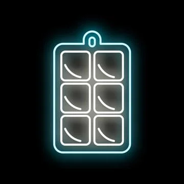 Ice cube tray neon sign for kitchen bar 스톡 일러스트