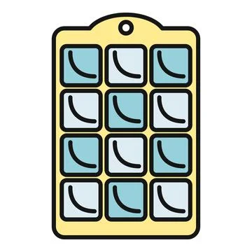 Ice cube tray with square water cubes Stock Illustration