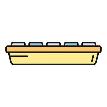 Ice cube tray with water for freezing Stock Illustration