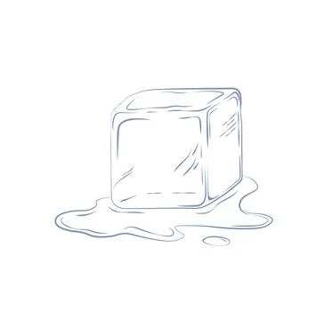 Ice cube vector  illustration. Melted water. Stock Illustration
