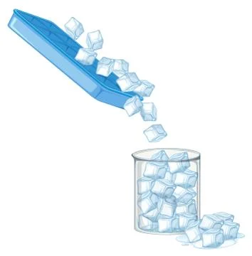 Ice cube on white background イラスト素材