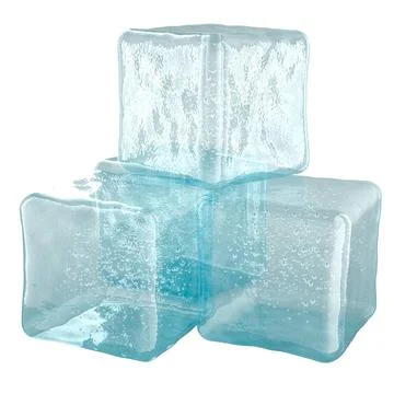 Ice Cubes, 3D rendering Ice Cubes, 3D rendering isolated on white backgrou... Stock Photos