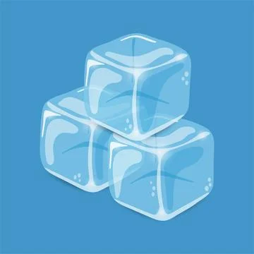 Ice cubes 3d stack Stock Illustration