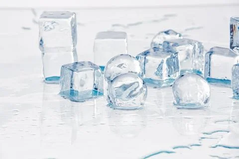 Ice cubes and balls Stock Photos