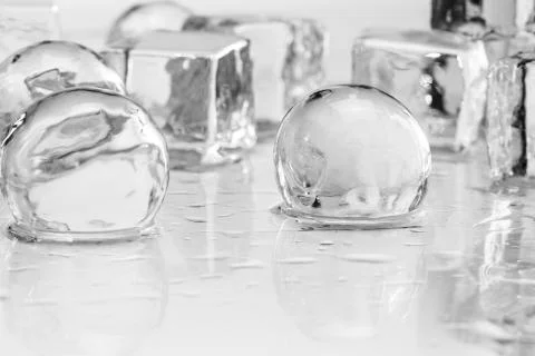 Ice cubes and balls Stock Photos
