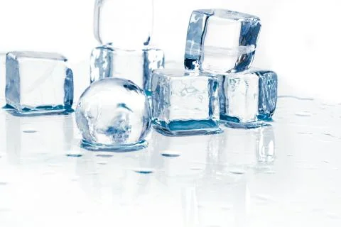 Ice cubes and balls Stock Photos