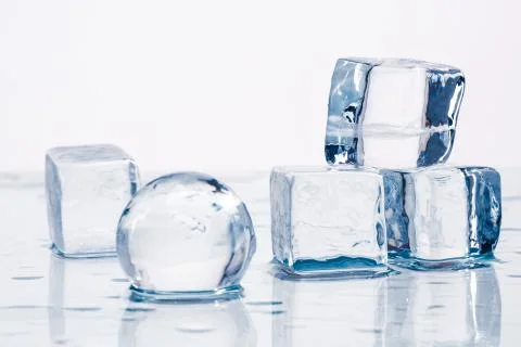 Ice cubes and balls 스톡 사진