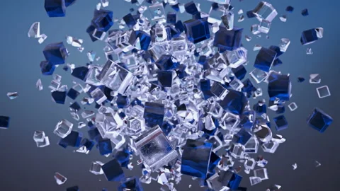 Ice cubes and ice crystal explosion.Ice cubes 3D generated. 스톡 동영상 130712710