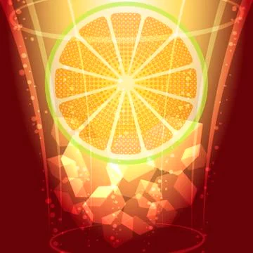 Ice cubes and lemon slice Illustrazione stock