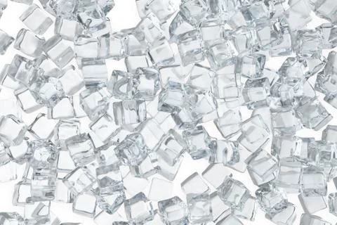 Ice cubes background, pile of white ice cubes. 3d rendering Stock Illustration
