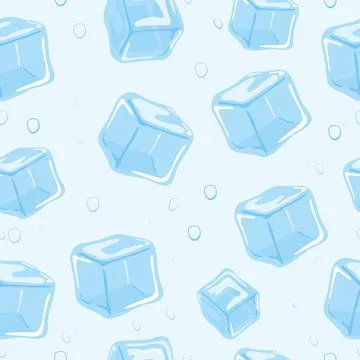 Ice cubes background. Seamless pattern. Vector illustration. 스톡 일러스트
