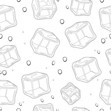Ice cubes background. Seamless pattern. イラスト素材