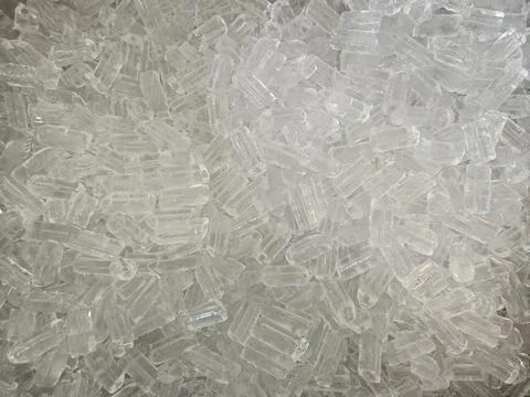 Ice cubes background, Top view Stock Photos