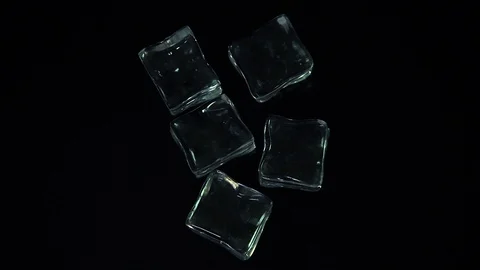 Ice cubes on Black Background Stock Footage 87801412