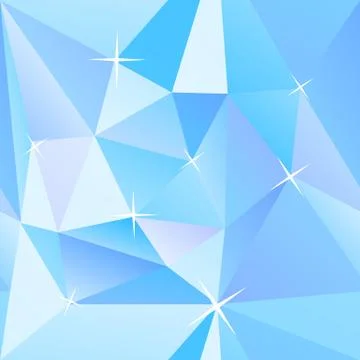Ice cubes blue abstract geometry vector background Stock Illustration