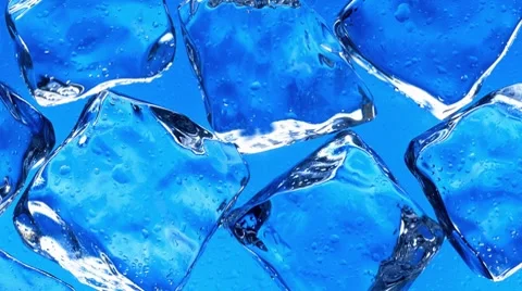 Ice cubes on blue background Stock Footage 8574239