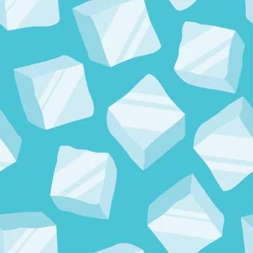 Ice cubes on a blue background Stock Illustration