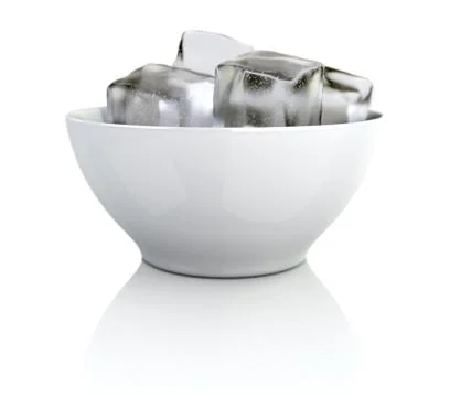 Ice cubes in a bowl Stock Illustration