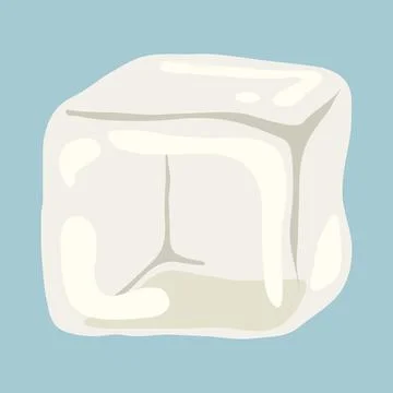 Ice cubes cartoon style, flat. freeze water picture. Freeze crystal, solid .. Stock Illustration