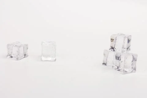 Ice cubes in close-up on gray background Foto stock