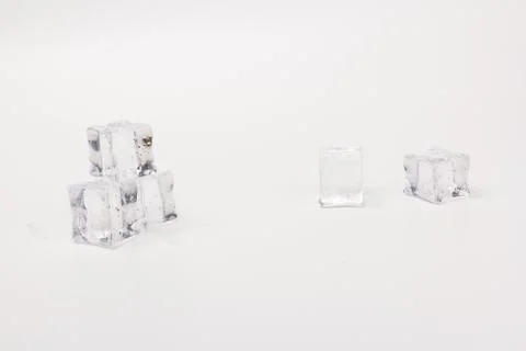 Ice cubes in close-up on gray background Foto stock