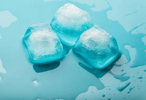 Ice cubes close-up melting Stock Photos