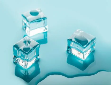 Ice cubes close-up melting Stock Photos