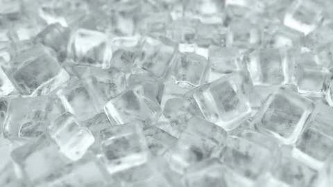 Ice cubes for cold drinks. Rotation of ice cubes from crystal clear water. 3d 스톡 일러스트