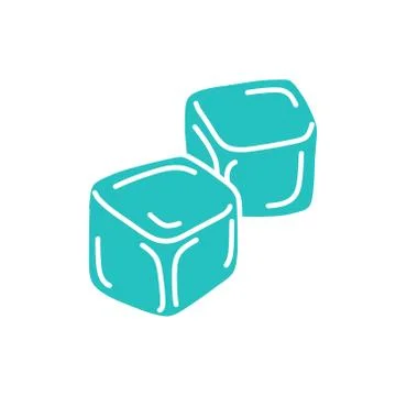 Ice cubes doodle icon, vector color illustration Stock Illustration