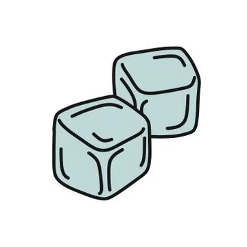 Ice cubes doodle icon, vector color illustration Stockillustratie