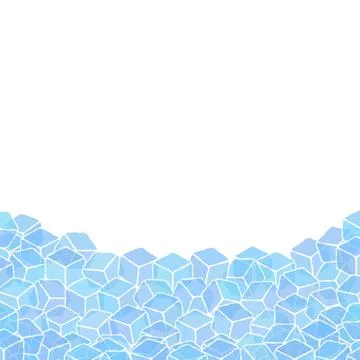 Ice Cubes for Drinbk on White Background. Blue Solid Crystal Set イラスト素材