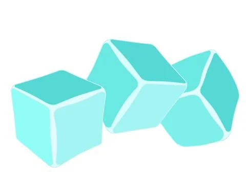 Ice cubes for drinks - vector color illustration for logo or pictogram. Stock Illustration