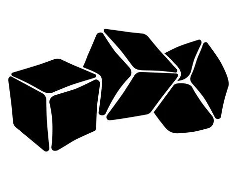 Ice cubes for drinks - vector silhouette illustration for logo or pictogram. Stock Illustration