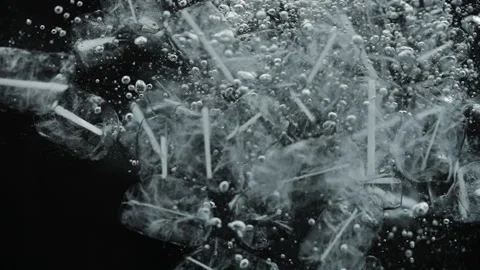 Ice Cubes Drop in Water Stock Footage 170795261