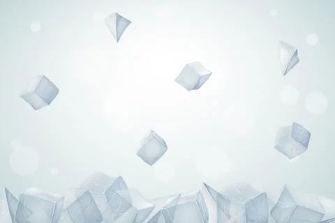 Ice cubes fall down. Stock Illustration