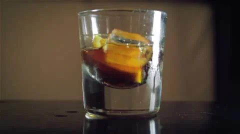 Ice Cubes Falling into the Drink Video stock 8969033